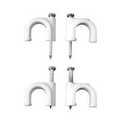 Grapa para cable manguera tubular 2 x 0,75 mm n°05, blanca, caja 100 uds