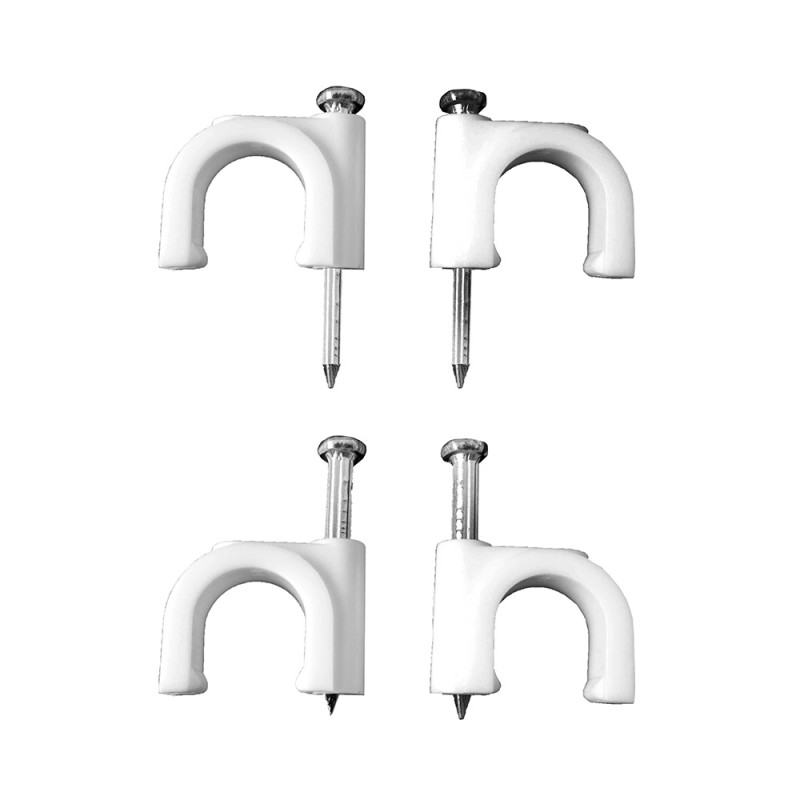 Grapa para cable manguera tubular 2 x 1,5 mm n°07, blanca, caja 100 uds