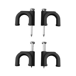 Grapa para cable manguera tubular 2 x 4,0 mm n°09, negra, caja 100 uds