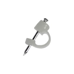 Grapa para cable tv, transparente, caja 100 uds