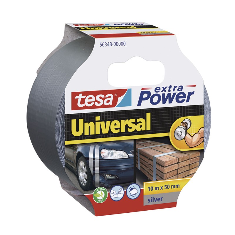 Cinta americana extra power universal plata 50 mm x 10 m