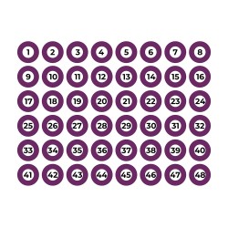 Lámina adhesiva a4 numerada 1-48 morado edm