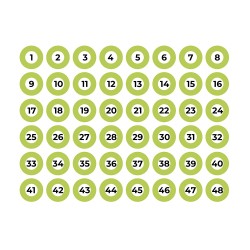 Lámina adhesiva a4 numerada 1-48 verde edm