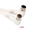 Prolongación tv acodada 9,5mm 5m envasada blanca