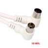 Prolongacion tv acodada 9,5mm 10m envasada blanca