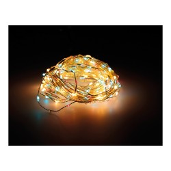 Guirnalda micro led extra dense 567 leds dorado-multicolor parpadeante cable plata 14 m