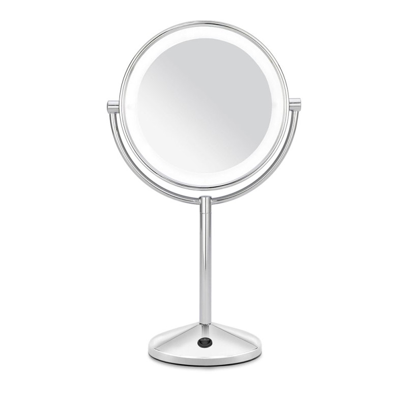 Espejo pie cromado led x10au