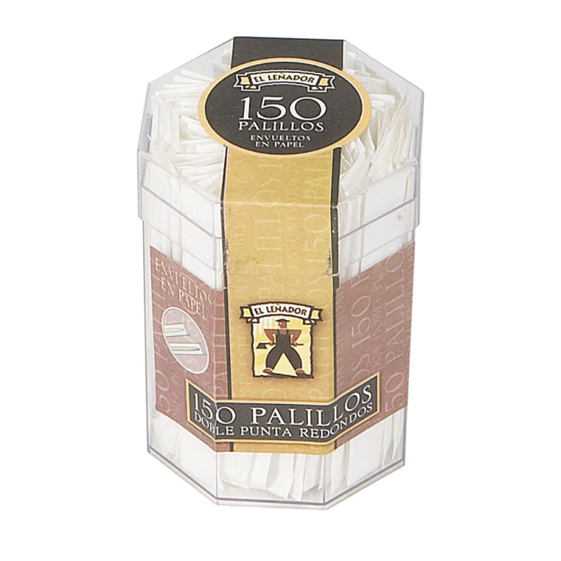 Palillos redondos el leñador cubilete de plástico con 150 uds, bandeja de 12 uds