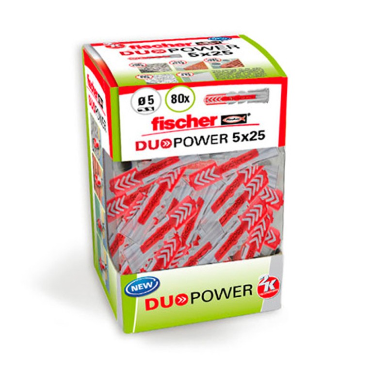 Taco duopower ø5 x 25 mm, caja 80 uds