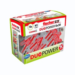Taco duopower ø6 x 30 mm, caja 70 uds
