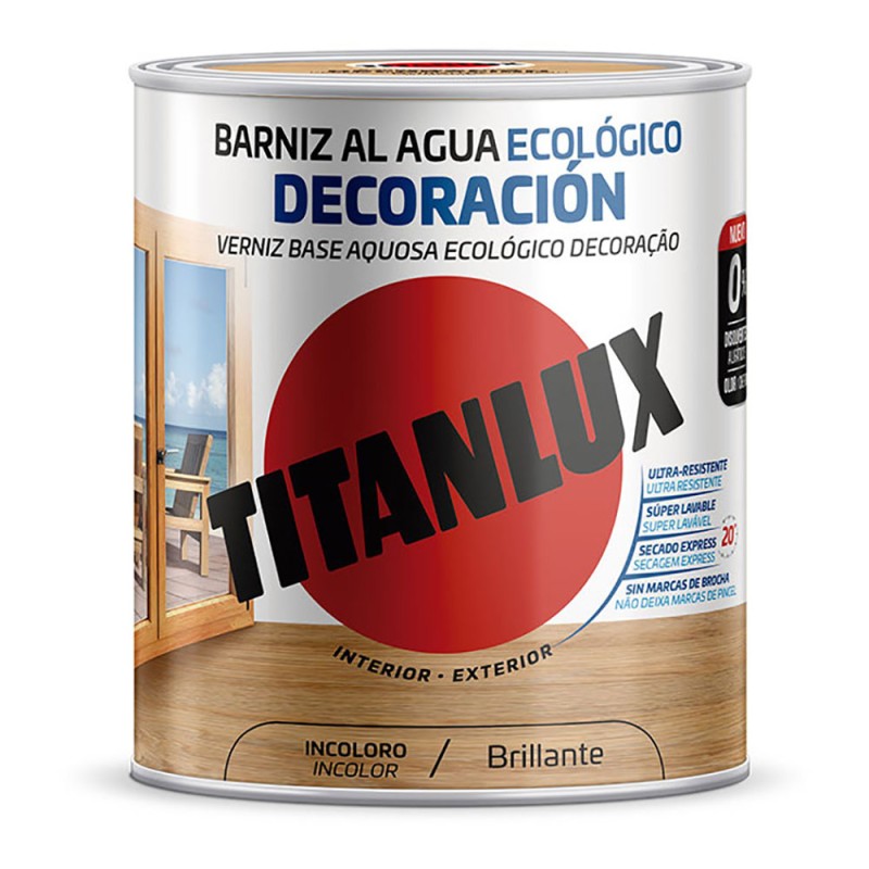 Barniz al agua ecológico decoración incoloro brillante 250 ml