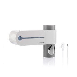 Esterilizador uv de cepillos dentales con soporte y dispensador de dentífrico