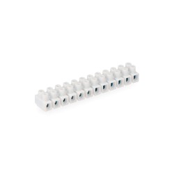 Regleta de conexión de 2.5 mm a 4 mm, 12 conectores, homologada, blanca