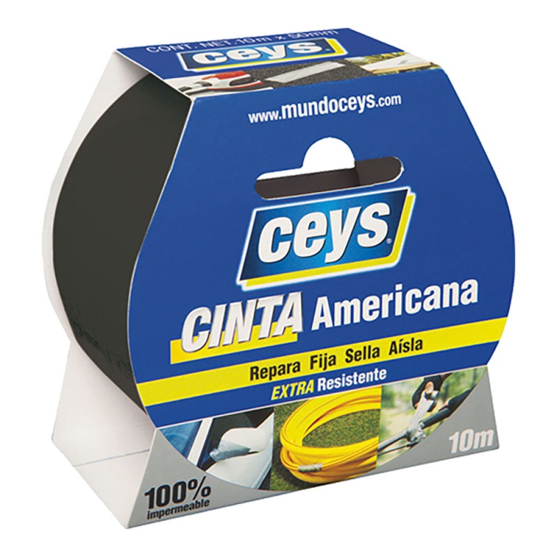 Cinta americana negro extra resistente 50 mm x 10 m