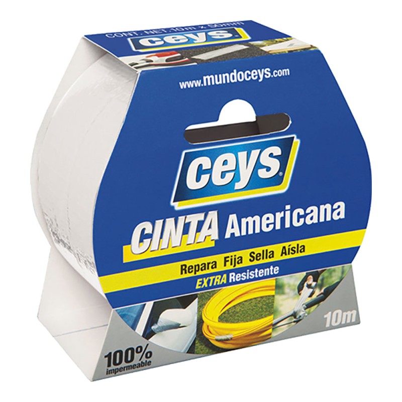 Cinta americana blanca extra resistente 50 mm x 10 m