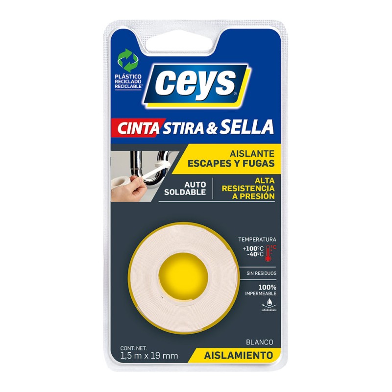 Cinta de reparación stira & sella blanco 19 mm x 1,5 m