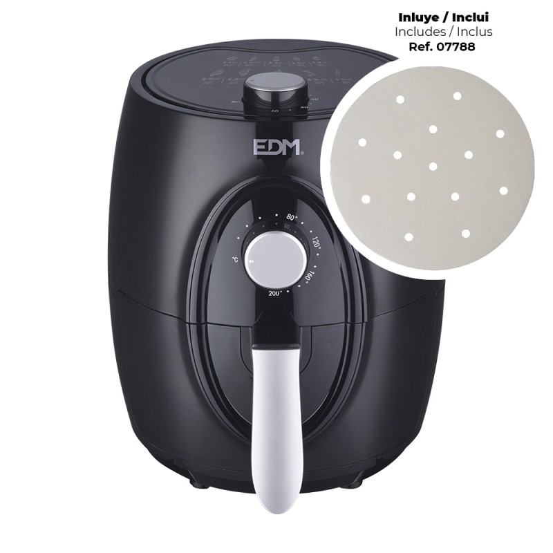 Freidora de aire 3,6 l 1400 w con cesta *** promoción regalo 1 ud ref. 07788 - papel freidora de aire ø17 cm 100 uds ***