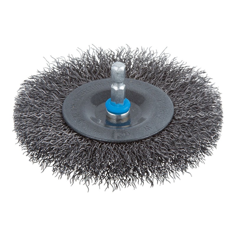 Cepillo de disco de alambre de acero vástago hexagonal ø100 x 10 mm