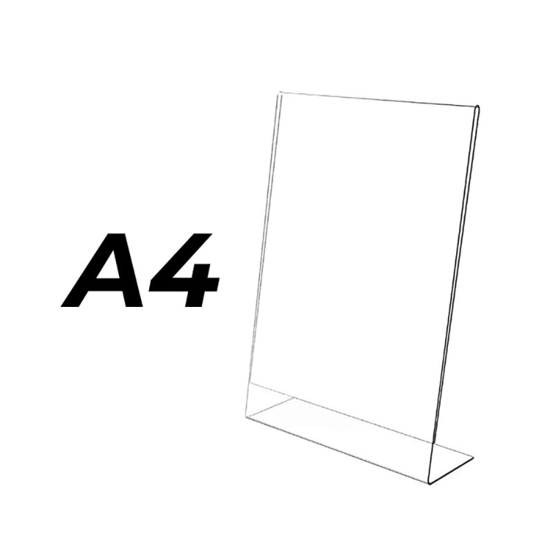 Expositor metacrilato 3mm inclinado a4 (21x29,7cm)