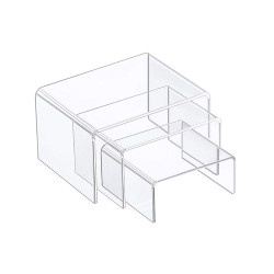 Pack de 3 expositores elevados de metacrilato 3mm