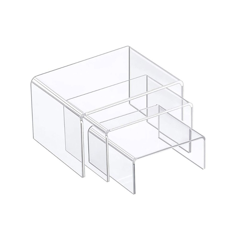 Pack de 3 expositores elevados de metacrilato 3mm