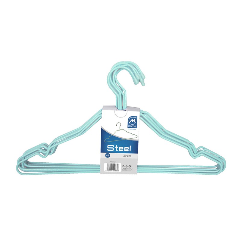 Perchas alambre colores surtidos azul-marrón 39 cm, 10 uds