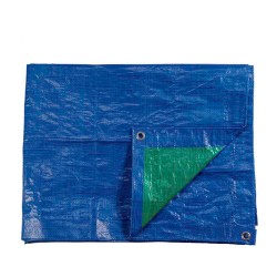 Toldo polietileno de doble cara color azul/verde, densidad 90 g / m, 3 x 4 m