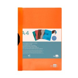 Carpeta dossier pinza lateral pp din a4 naranja