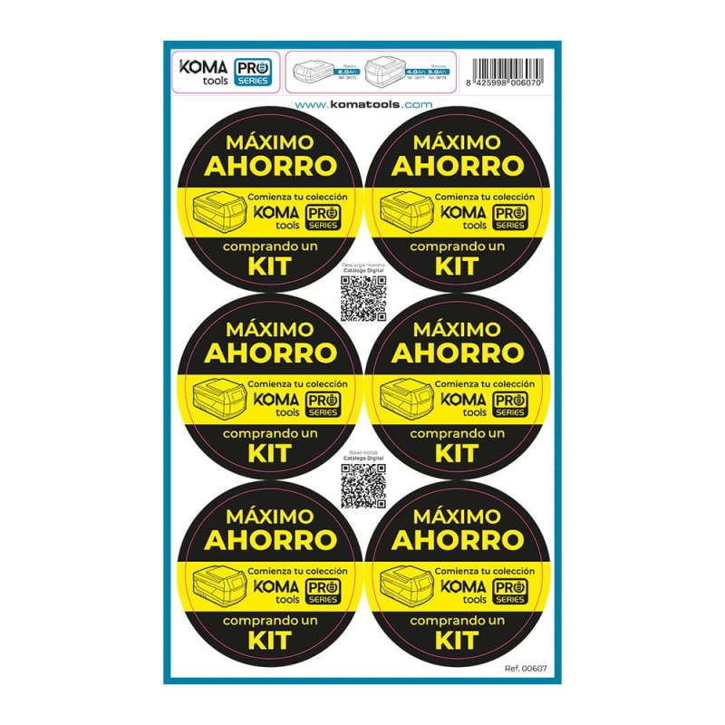Pegatinas máximo ahorro koma tools