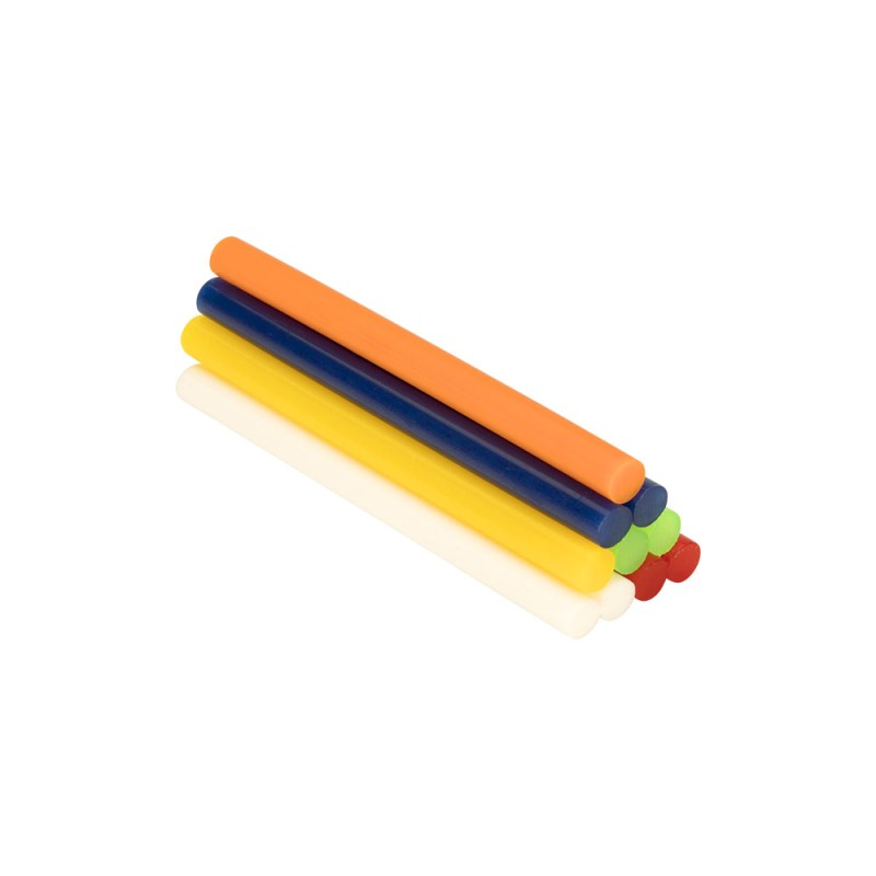 Barra de cola termofusible para decoración con varios colores, ø8 x 120 mm, blister 20 uds