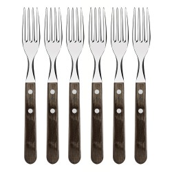 Tenedores de mesa jumbo polywood castaño 20,5 cm 6 uds
