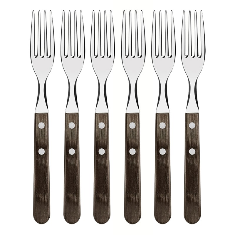 Tenedores de mesa jumbo polywood castaño 20,5 cm 6 uds