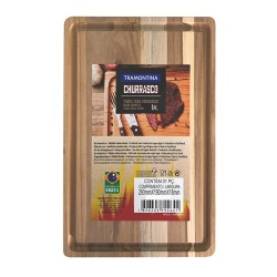 Tabla de corte de madera acabado natural 34 x 23,3 x 1,8 cm