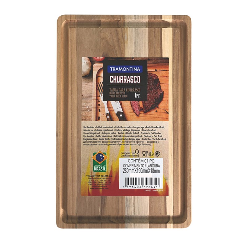 Tabla de corte de madera acabado natural 34 x 23,3 x 1,8 cm