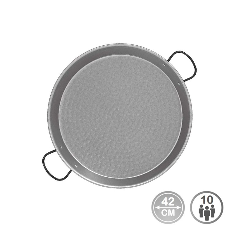 Paellera tradicional de acero pulido ø42 cm (10 personas)