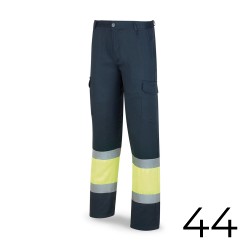 Pantalon poliester/algodón bicolor alta visibilidad azul/amarillo talla 44 388pfxyfa/44