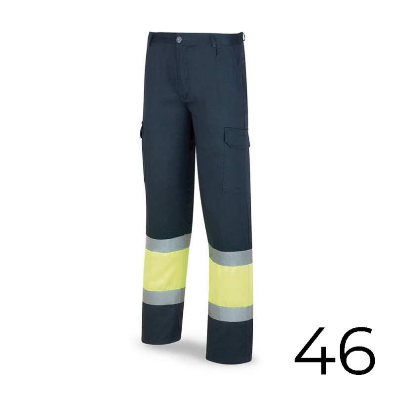 Pantalon poliester/algodón bicolor alta visibilidad azul/amarillo talla 46 388pfxyfa/46