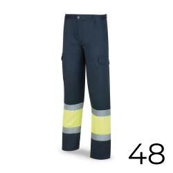 Pantalon poliester/algodón bicolor alta visibilidad azul/amarillo talla 48 388pfxyfa/48