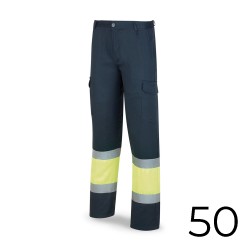 Pantalon poliester/algodón bicolor alta visibilidad azul/amarillo talla 50 388pfxyfa/50