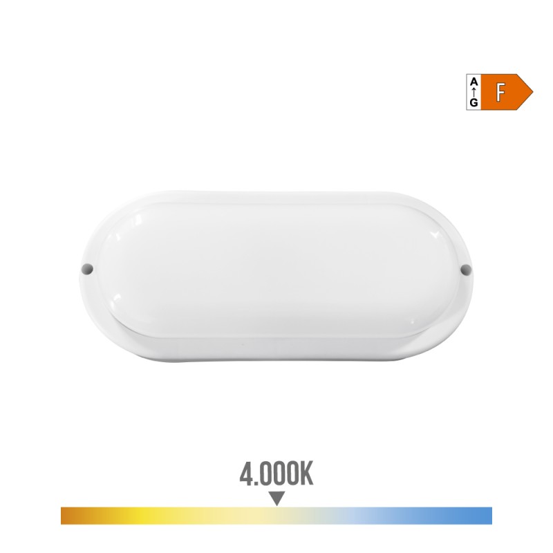 Aplique led oval 18 w 1820 lm 4.000 k 10,2 x 4,5 x 23 cm