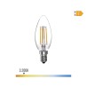 Bombilla de vela con filamento de led e14 4 w 500 lm 3200 k luz calida ø3,5 x 9,8 cm