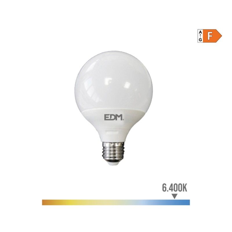 Bombilla globo led e27 10 w 932 lm 6400 k luz fria ø9,5 x 14,1 cm