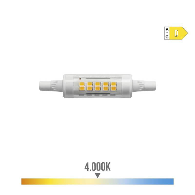 Bombilla lineal led 78mm r7s 5.5w 780lm 4000k luz dia ø1,6x7,8cm edm