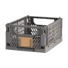 Caja almacenaje plegable gris 33 x 24,5 x 15 cm