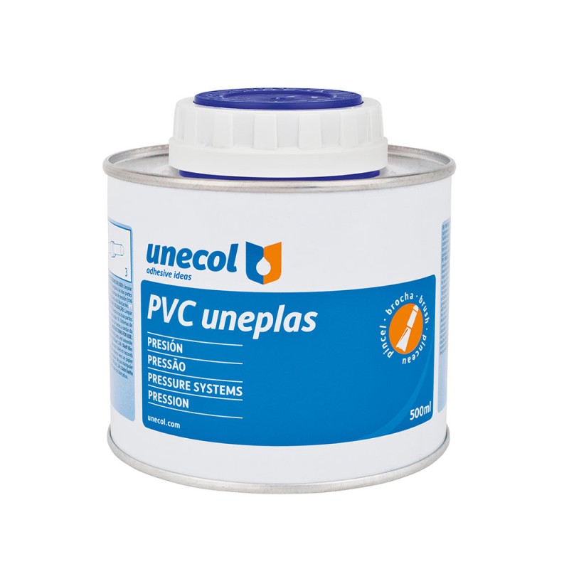 Adhesivo pvc uneplas bote con pincel 500 ml