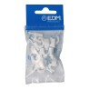 Grapa para cable manguera tubular 2 x 2,5 mm n°08, blanca, blister 15 uds
