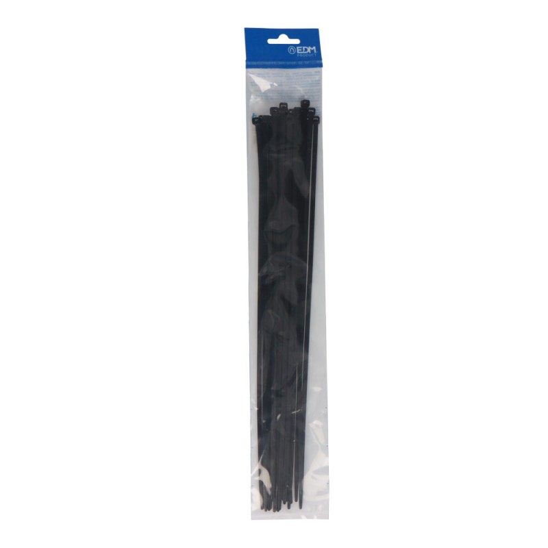 Bridas negras 4,8 x 380 mm nylon alta calidad (bolsa 25 unid.)