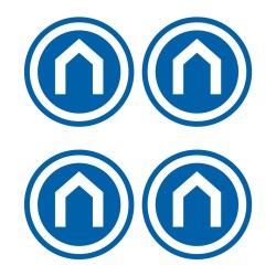 Pack de 4 vinilos adhesivo redondo para puertas de cristal edm