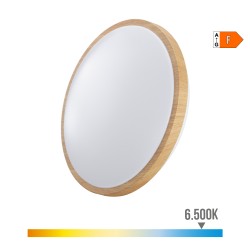 Aplique led circular de superficie efecto madera 18 w 6500 k 1820 lm ø33 x 5,5 cm