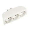 Adaptador triple 2p+t, 16a 250v~ entrada frontal, blanco (retractilado)